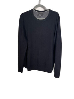 NORDSTROM MENS 100% CASHMERE CREWNECK SWEATER BLACK XL